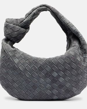 Bottega Veneta Tote Bag Jodie Small Aus Veloursleder - Grau