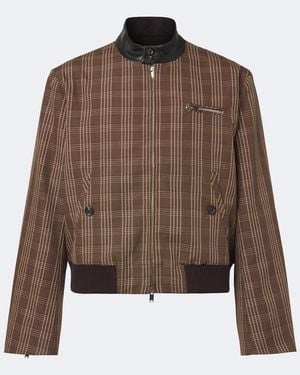 Wales Bonner Axis Checked Virgin Wool Jacket - Brown