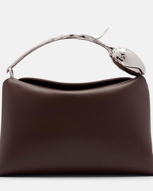 Erdem Bloom Midi Leather Top-Handle Bag - Brown