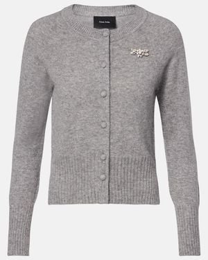 Simone Rocha Verzierter Cardigan Aus Kaschmir - Grau