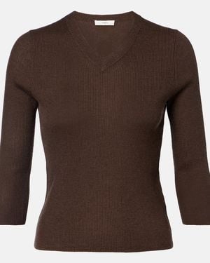 Vince Ribbed-Knit Cashmere And Silk Sweater - Brown