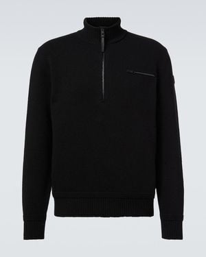 Moncler Wool And Cashmere Half-Zip Jumper - Black