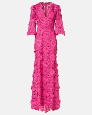 Monique Lhuillier Bell-Sleeved Gown - Pink