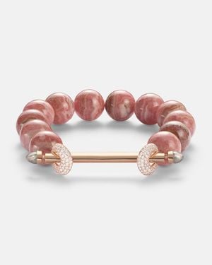 ANANYA Chakra 18Kt Rose Beaded Bracelet With Gemstones - Pink
