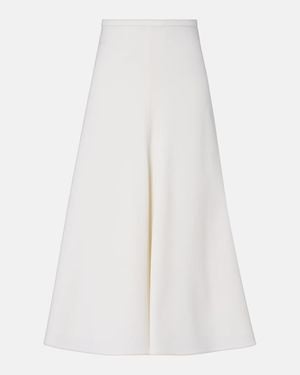 Brunello Cucinelli Wool Midi Skirt - White