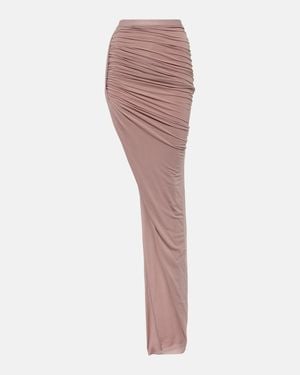Rick Owens Asymmetric High-Rise Cupro-Blend Maxi Skirt - Pink
