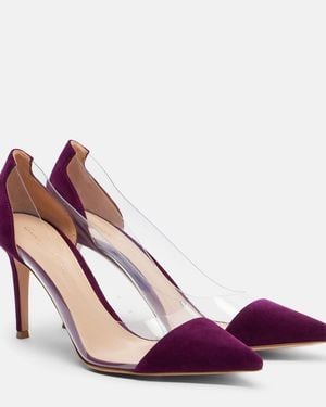 Gianvito Rossi Pumps Plexi Aus Veloursleder - Lila