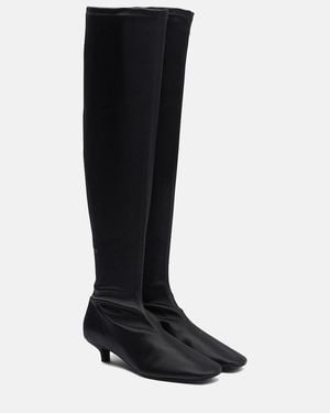 TOTEME Satin Knee-High Boots - Black
