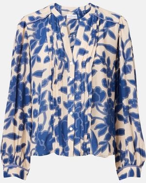 Velvet Elda Printed Crepe Blouse - Blue