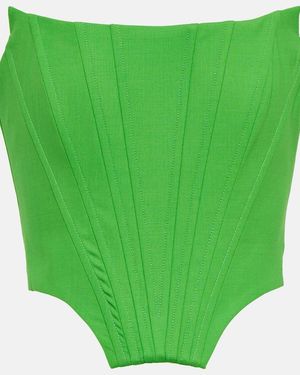 GIUSEPPE DI MORABITO Wool-Blend Bustier Top - Green