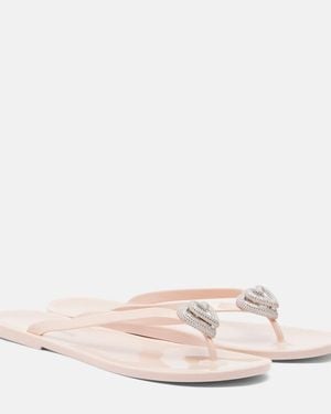 Mach & Mach Riviera Embellished Thong Sandals - Pink