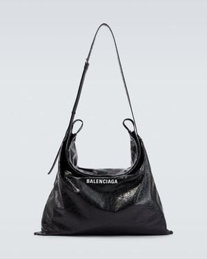 Balenciaga Schultertasche Aus Leder - Schwarz