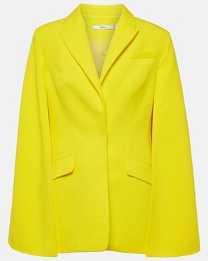 Safiyaa Hadley Caped Crepe Blazer - Yellow