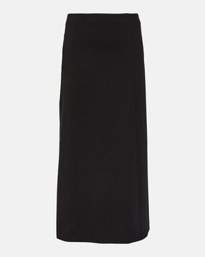 The Row Flores Asymmetric Scuba Maxi Skirt - Black