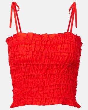 Tory Burch Smocked Top - Red