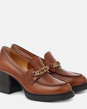 Tod's Patent Leather Loafer Court Shoes - Brown