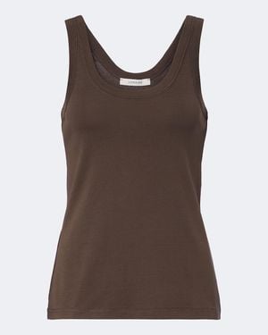 Lemaire Ribbed-Knit Cotton Tank Top - Brown