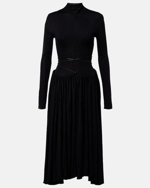 Alaïa Jersey Midi Dress - Black