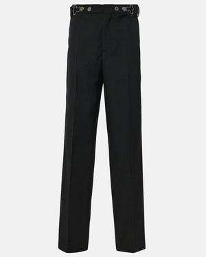 Jean Paul Gaultier Wool Straight Trousers - Black