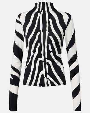 Ferragamo Zebra-Print Top - Black