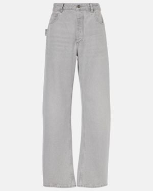 Bottega Veneta Jeans Anchos De Tiro Medio - Gris