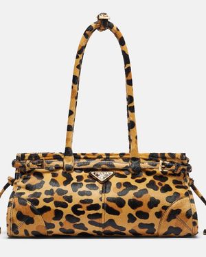 Prada Bonnie Medium Calf Hair Shoulder Bag - Metallic