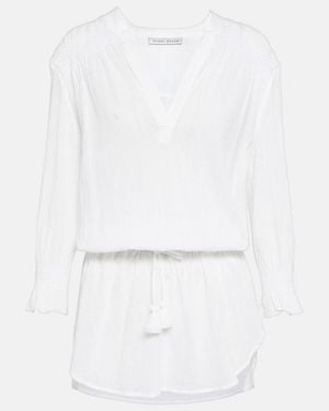 Heidi Klein Tunica Antibes De Algodon Fruncido - Blanco