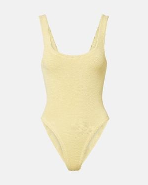 Hunza G Badeanzug Square Neck - Gelb
