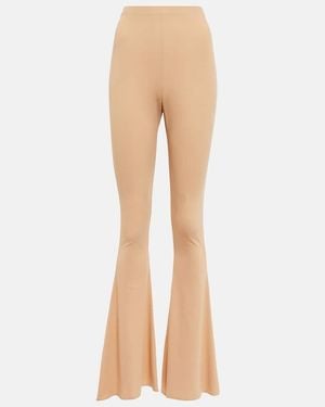 Magda Butrym High-Rise Jersey Flared Trousers - Natural