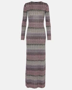 Missoni Greek-Motif Maxi Dress - Grey