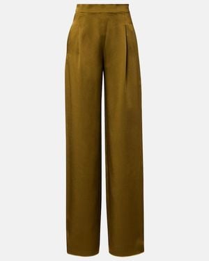 Max Mara Cono Satin Wide-Leg Trousers - Green
