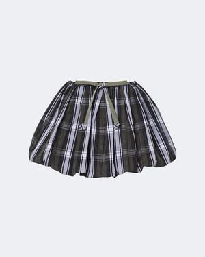 Patou Karierter Minirock Balloon - Schwarz