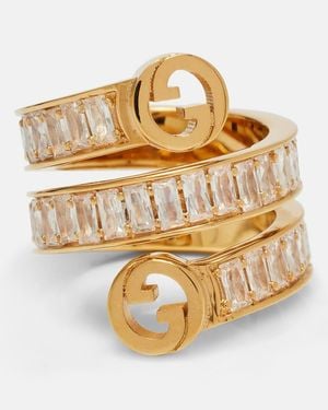 Gucci Blondie Crystal-Embellished Ring - Metallic