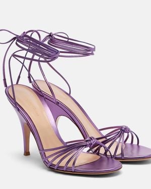 Gianvito Rossi Metallic Leather Sandals - Purple