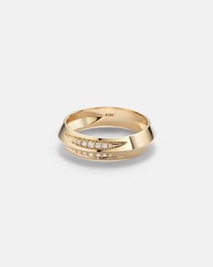 STONE AND STRAND Ring Knife Edge Aus 14Kt Gelbgold Mit Diamanten - Mettallic