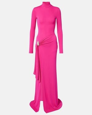 David Koma Embellished Draped Gown - Pink