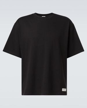 Saint Laurent Cotton-Blend Logo-Patch T-Shirt - Black