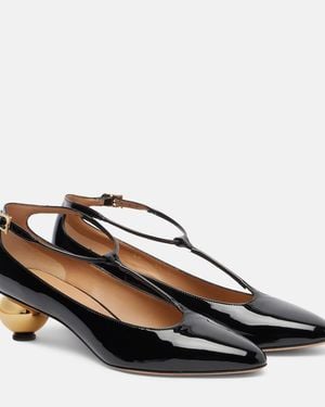 Ferragamo Tania 40 Patent Leather Court Shoes - Brown
