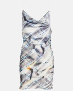 Y. Project Invisible Strap Satin Slip Dress - Blue