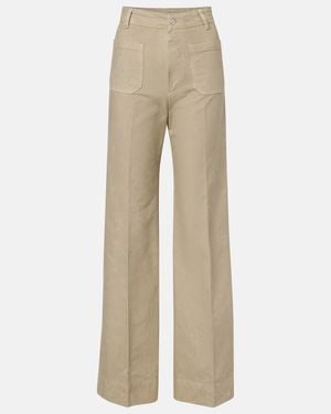 Victoria Beckham Alina High-Rise Wide-Leg Jeans - Natural