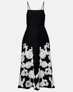 Jonathan Simkhai Annabella Linen-Blend Midi Dress - Black
