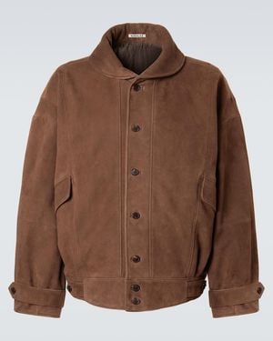 AURALEE Suede Blouson Jacket - Brown