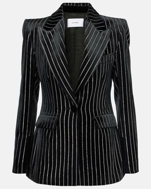 Alex Perry Blazer De Terciopelo Con Cristales - Negro