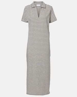 Velvet Midikleid Corin Aus Baumwolle - Grau