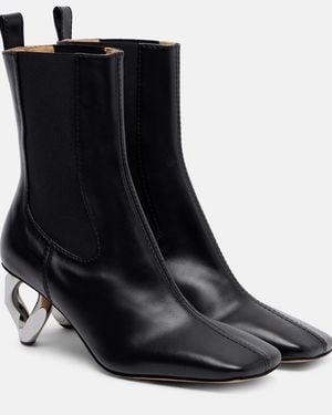 JW Anderson Chain Leather Ankle Boots - Black