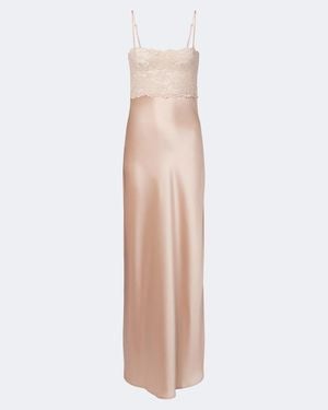 AYA MUSE Robe Myra Aus Spitze Und Satin - Weiß