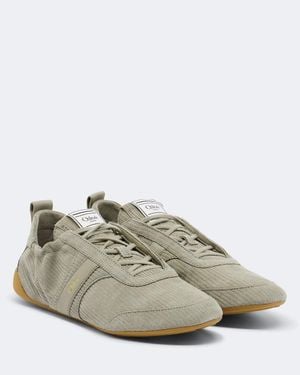 Chloé Kick Classic Suede Sneakers - White