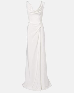 Vivienne Westwood Bridal Mabel Draped Off-Shoulder Silk Gown - White