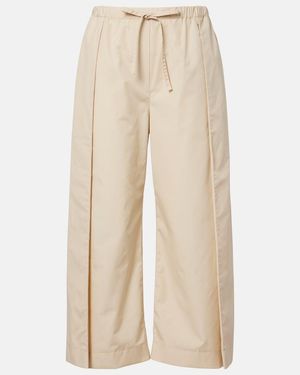 Loewe Paula's Ibiza Cotton Poplin Cropped Trousers - Natural