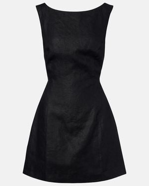 Faithfull the Brand Sofia Linen Minidress - Black